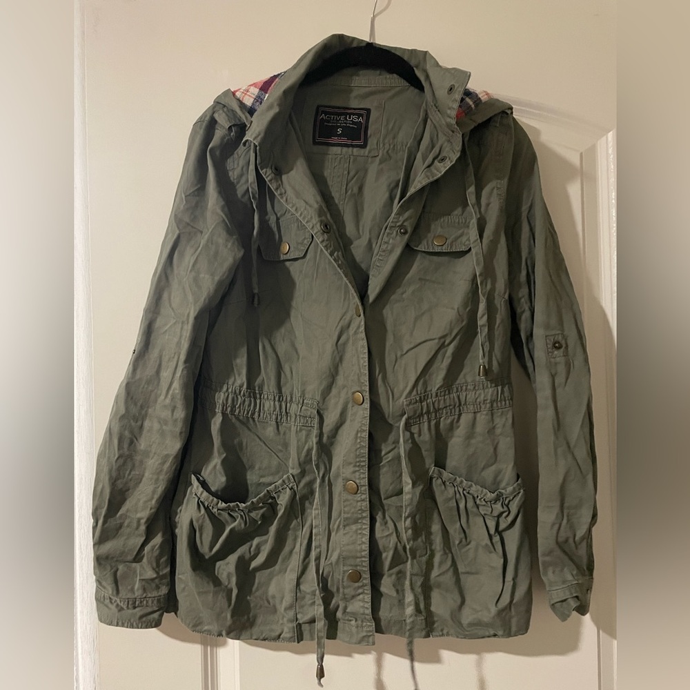 Olive Green Gorpcore Utility Jacket for Women